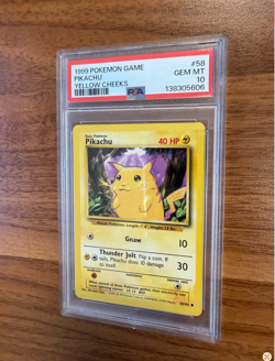1999 Base Set Pokemon Pikachu Yellow Cheeks #58 PSA 10 Gem Mint - Image 1