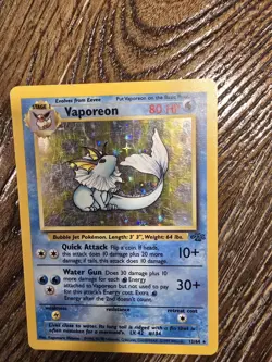 Vaporeon 12/64 Jungle Holo Unlimited Pokemon WOTC MP 2218 - Image 1