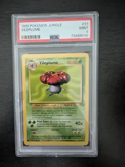 Pokemon Vileplume 1st Edition #31/64 Non-Holo Rare 1999 Jungle PSA Mint 9 - Image 1