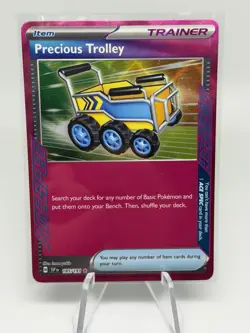 Precious Trolley 185/191 Sv08: Surging Sparks ACE SPEC Trainer Holo Pokemon NM - Image 1