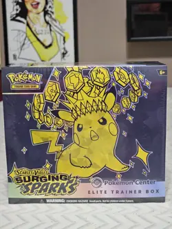 Pokemon TCG Surging Sparks Pokemon Center ETB Elite Trainer Box - Image 1