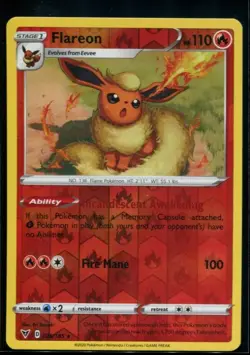 Flareon Reverse Holo - Sword & Shield Vivid Voltage 026/185 2020 NM Pokemon - Image 1
