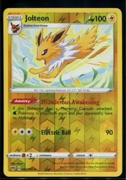 Jolteon Reverse Holo - Sword & Shield Vivid Voltage 047/185 2020 NM Pokemon - Image 1