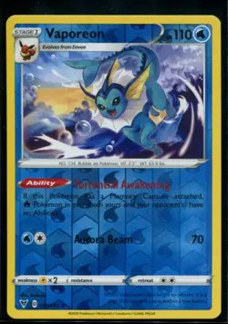 Vaporeon Reverse Holo - Sword & Shield Vivid Voltage 030/185 2020 NM Pokemon - Image 1