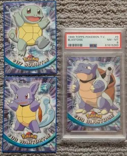 1999 Topps Pokemon T.V. Blastoise PSA 8 NM-MINT Condition ~ Squirtle & Wartortle - Image 1