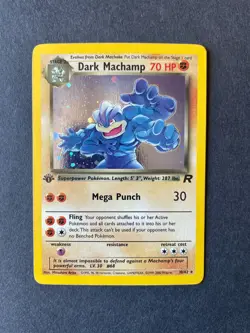Dark Machamp 1st Edition Holo Rare Team Rocket 10/82 WOTC Pokemon - Image 1