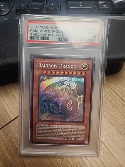 Yugioh Rainbow Dragon TAEV-EN006 Ghost Rare PSA 9 MT - Image 1