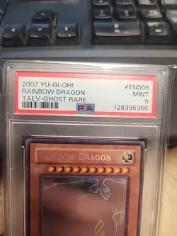 Yugioh Rainbow Dragon TAEV-EN006 Ghost Rare PSA 9 MT - Image 2