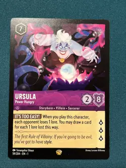 Disney Lorcana TCG First Chapter Ursula Power Hungry NM Legendary 59/204 - Image 1