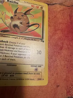 Raichu 29/62 Base Set Unlimited Non Holo Pokemon Card WOTC 1999 - Image 3