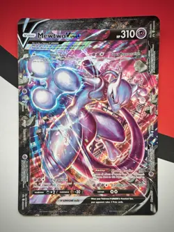 JUMBO Mewtwo V Union Card SWSH161 Black Star Promo Pokemon HP/DMG - Image 1