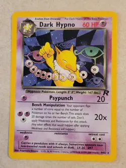 Vintage Dark Hypno 9/82 Holo Rare Team Rocket Pokemon Card Non-Played - Image 2