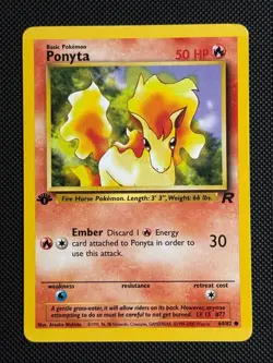 1# Pokemon Cards Ponyta 64/82 1ST EDITION Team Rocket Common - Image 1