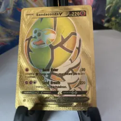 Sandaconda V HP220 - Gold Foil 🔥Fan Art 🔥Pokemon Card - NM - Image 1