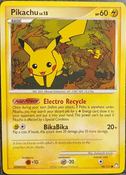 Pokemon 94/123 Pickachu 2007 TCG Card Mysterious Treasures Common - Image 1