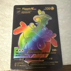 FLAPPLE VMAX Rainbow HP320 Black Foil 🔥Fan Art 🔥Pokemon Card - Image 1