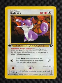 1# Pokemon Cards Rattata 66/82 1ST EDITION Team Rocket Common - Image 1
