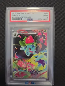 Pokemon Mega Evolution Ivysaur Illustration Card 134/132 PSA 9 - Image 1