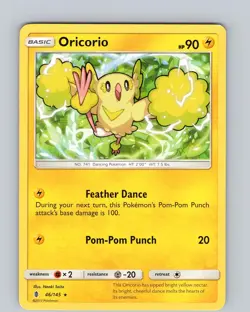 Pokemon TCG Oricorio S&M Guardians Rising 46/145 Regular Rare Card NM - Image 1