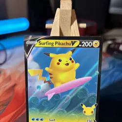 Surfing Pikachu V 008/025 - Celebrations 25th Anniversary Pokemon Card - Image 2