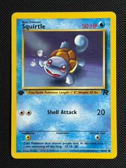 1# Pokemon Cards Squirtle 68/82 1ST EDITION Team Rocket Common - Image 1