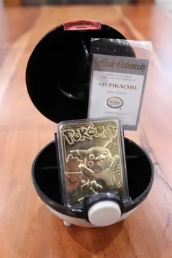 Burger King Pokemon 23K Gold-Plated PIKACHU Trading Card (1999) w/ CERTIFICATE - Image 1