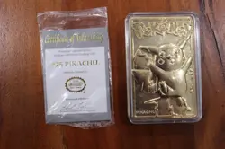 Burger King Pokemon 23K Gold-Plated PIKACHU Trading Card (1999) w/ CERTIFICATE - Image 2