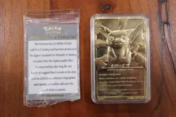 Burger King Pokemon 23K Gold-Plated PIKACHU Trading Card (1999) w/ CERTIFICATE - Image 3