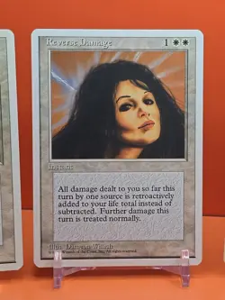 ⚪⚪⚪ (4) 1995 Magic The Gathering REVERSE DAMAGE 4TH EDITION PLAYED ⚪⚪⚪ - Image 3