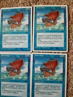 MTG 4 x Pirate Ship - 4th Edition - NM - Image 1
