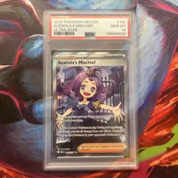 2025 POKEMON MEG EN-MEGA EVOLUTION ULTRA RARE #165 ACEROLA'S MISCHIEF PSA 10 - Image 1