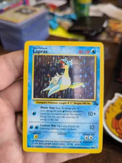 Pokemon TCG Lapras Fossil Holo Card 10/62 Series 1999 Wotc NM - Image 1