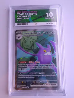 Pokemon TCG Destined Rivals Team Rockets Crobat EX Card 217/182 Ace 10 - Image 1