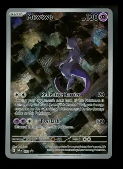 Mewtwo 052 Black Star Promo 2023 151 IR Holo Rare Pokemon Card TCG - Image 1