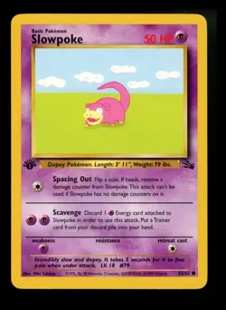 #2 1st Edition Slowpoke 55/62 Fossil 1999 WOTC Pokemon Card TCG - Image 1