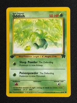 1# Pokemon Cards Oddish 63/82 1ST EDITION Team Rocket Common - Image 1