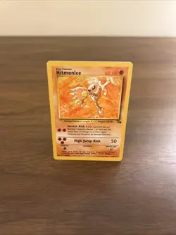 Hitmonlee 22/62 LP Non-Holo Rare Fossil WOTC Vintage Pokemon TCG Card - Image 1