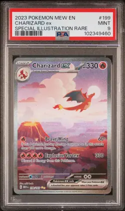 2023 POKEMON MEW EN-151 SPECIAL ILLUSTRATION RARE #199 CHARIZARD EX PSA 9 - Image 1