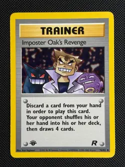 1# Pokemon Cards Imposter Oak's Revenge 76/82 1ST EDITION Team Rocket Uncommon - Image 1
