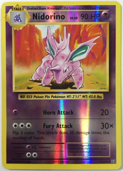 POKEMON NIDORINO LV.25 44/108 XY EVOLUTIONS UNCOMMON REVERSE HOLO NEAR MINT - Image 1