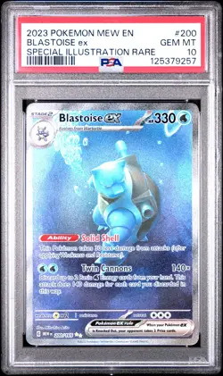 2023 POKEMON MEW EN-151 SPECIAL ILLUSTRATION RARE #200 BLASTOISE EX PSA 10 - Image 1