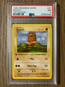 PSA 7 - Pokemon DIGLETT - 1st First EDITION Shadowless Base Set - 47/102 - Image 1