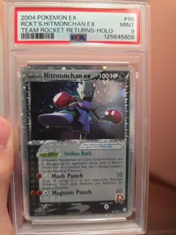 2004 POKEMON EX TEAM ROCKET RETURNS #98 ROCKET'S HITMONCHAN EX-HOLO PSA 9 - Image 1