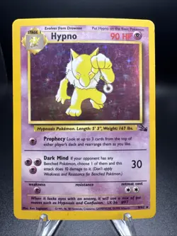Hypno 8/62 Fossil Holo Rare MP/HP Unlimited Pokemon - Image 1