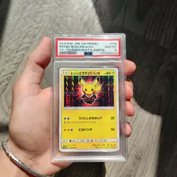 PSA 10 Pretend Boss Pikachu Team Flare Japanese Promo 196 SM-P Gem Mint Pokemon - Image 3