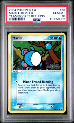 POKEMON EX TEAM ROCKET RETURNS MARILL #68 REVERSE PSA 10 GEM MINT #113050062 - Image 1