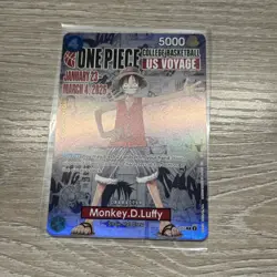One Piece Card Monkey D. Luffy US College Basketball Voyage Promo - Image 1