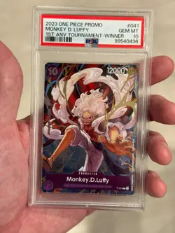 PSA 10 One Piece Monkey D. Luffy P-041 1st Anniversary Tournament Winner - Image 1