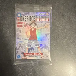 Bandai One Piece CCG Monkey.D.Luffy US Voyage Promo Full Art Holo P-055 Card - Image 1