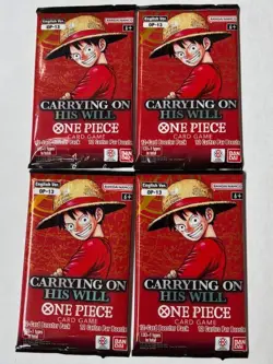 Carrying On His will Booster Packs One Piece Card Game OP13 English O13 X4 - Image 1